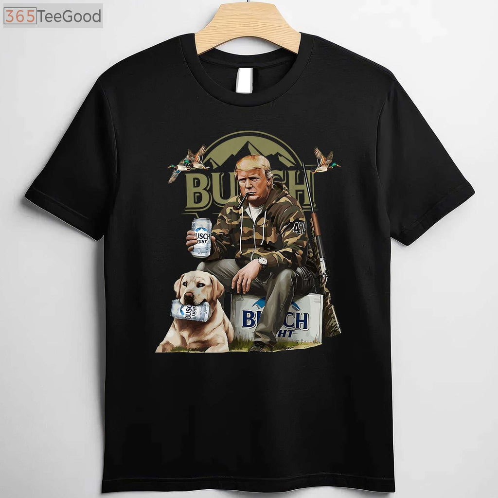 Funny Trump Beer Drinking and Deer Hunting Shirt, Retro Political Hunter Tee