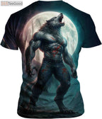 Funny Wolf Graphic 3D Shirt – Animal Art Novelty Short Sleeve Crewneck Tee