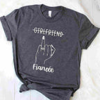 Girlfriend Fiancée Bachelorette Party Engaged Ring Finger T-Shirt Tee Future Wife Gift