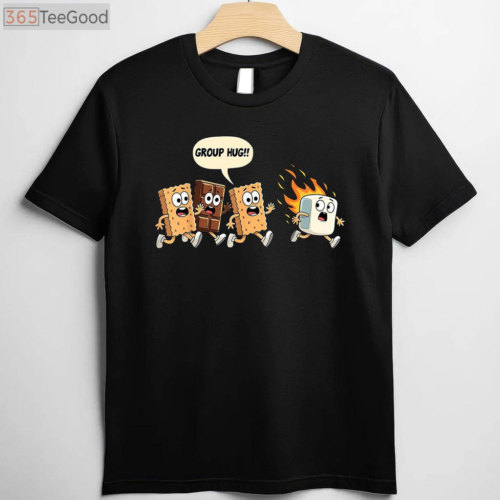 Group Hug Marshmallow Campfire Smores T-Shirt - Funny Camping Foodie Gift