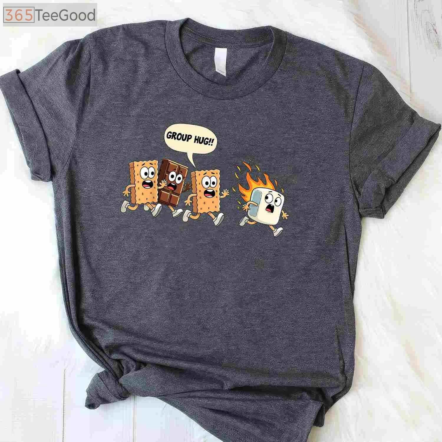 Group Hug Marshmallow Campfire Smores T-Shirt - Funny Camping Foodie Gift
