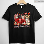 Happy Meowentines Cute Cat Mom T-Shirt, Adorable Kitten Lover Valentine Gift Tee for Girls Kids