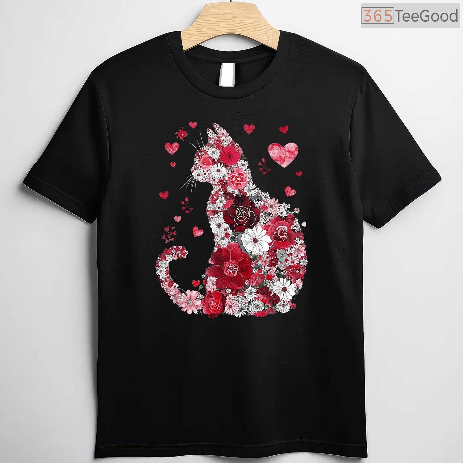 Happy Meowentine's Day Funny Cat Lover T-Shirt, Cute Kitten Valentine Gift for Women & Girls