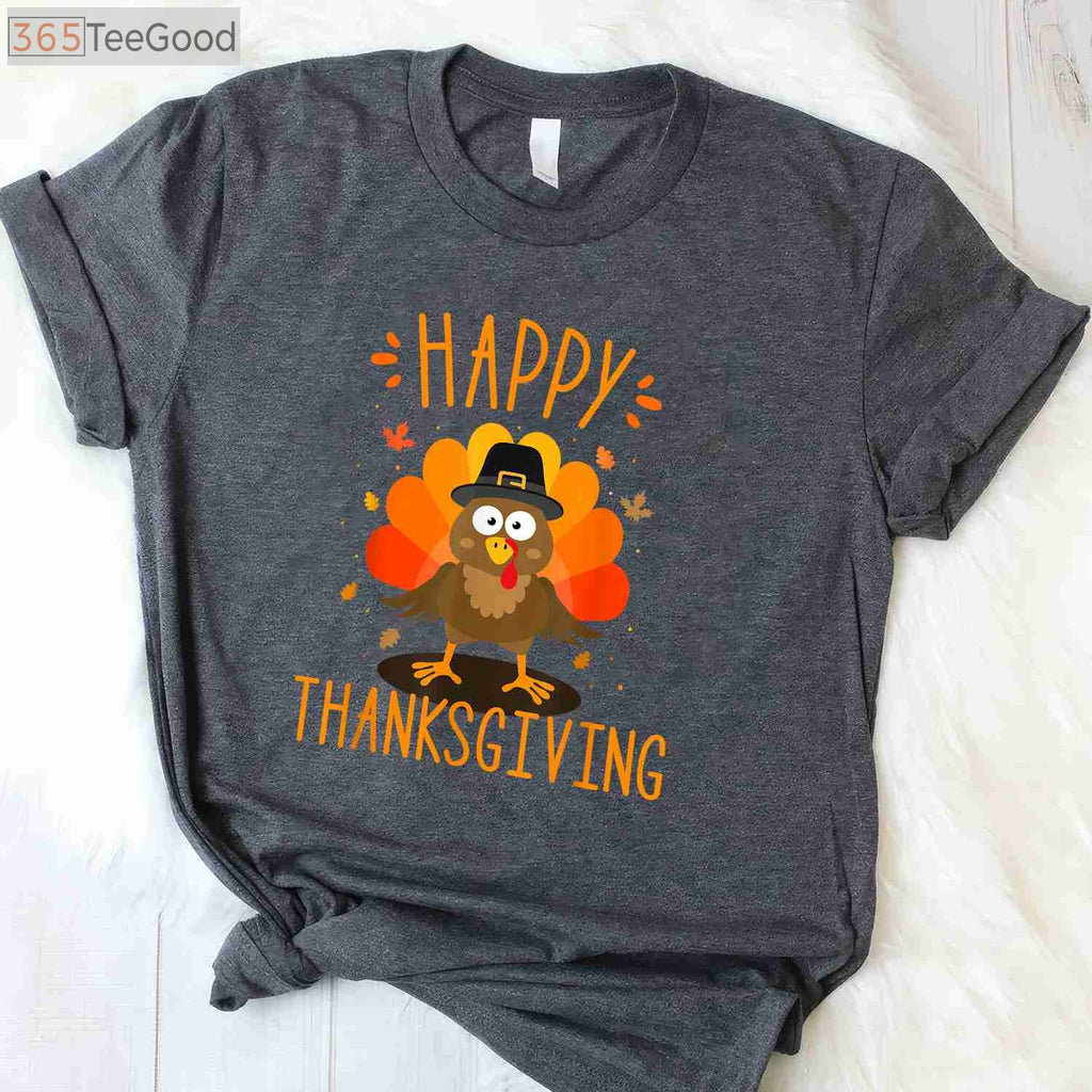 Happy Thanksgiving Turkey Day T-Shirt - Matching Family Dinner Feast Outfit