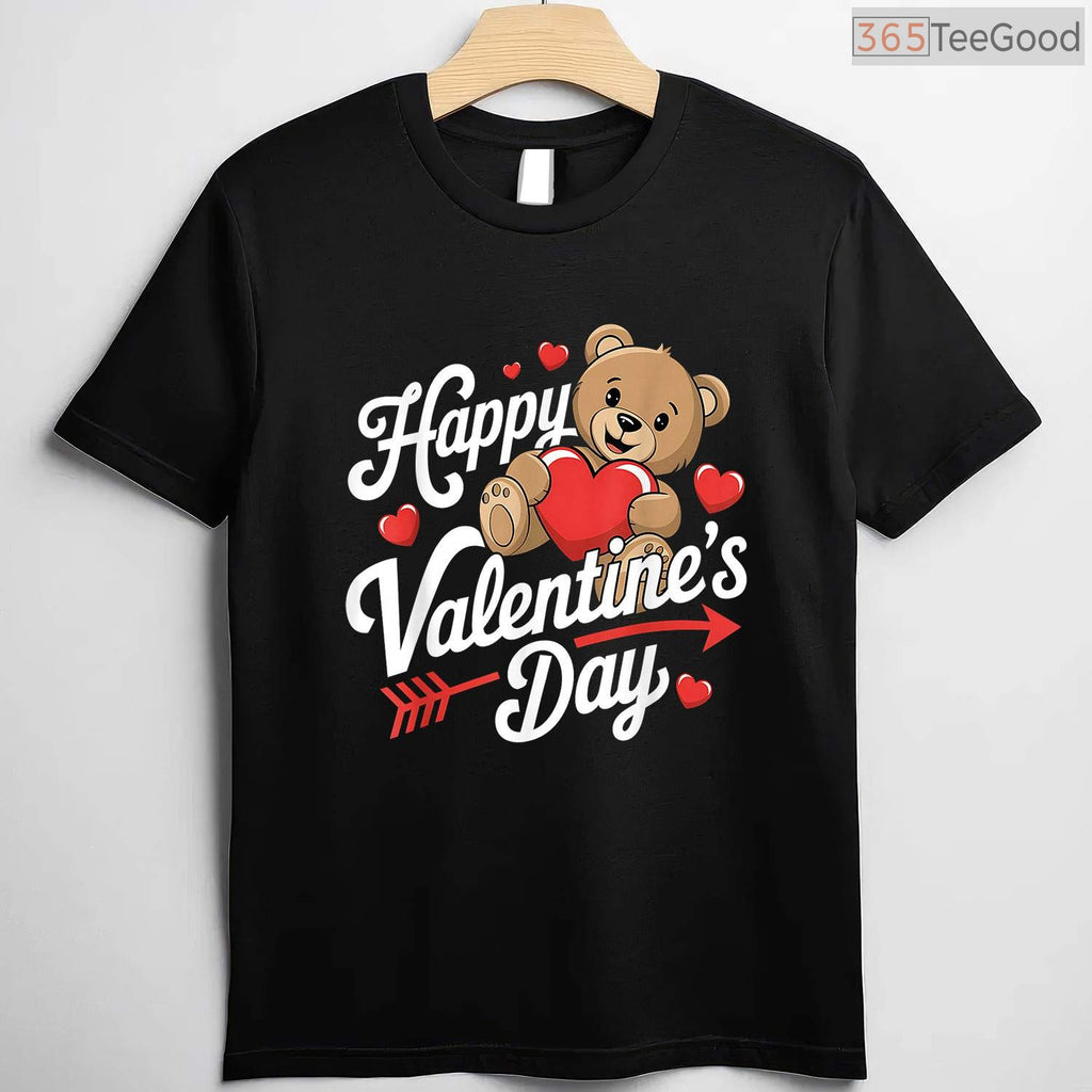 Happy Valentines Day Heart Shirt for Women, Aesthetic Cute Cursive Typography Love T-Shirt Gift