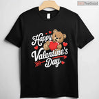 Happy Valentines Day Heart Shirt for Women, Aesthetic Cute Cursive Typography Love T-Shirt Gift
