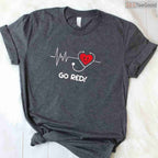 Heart Disease Awareness Shirt – Minimalist February Wear Red Tee