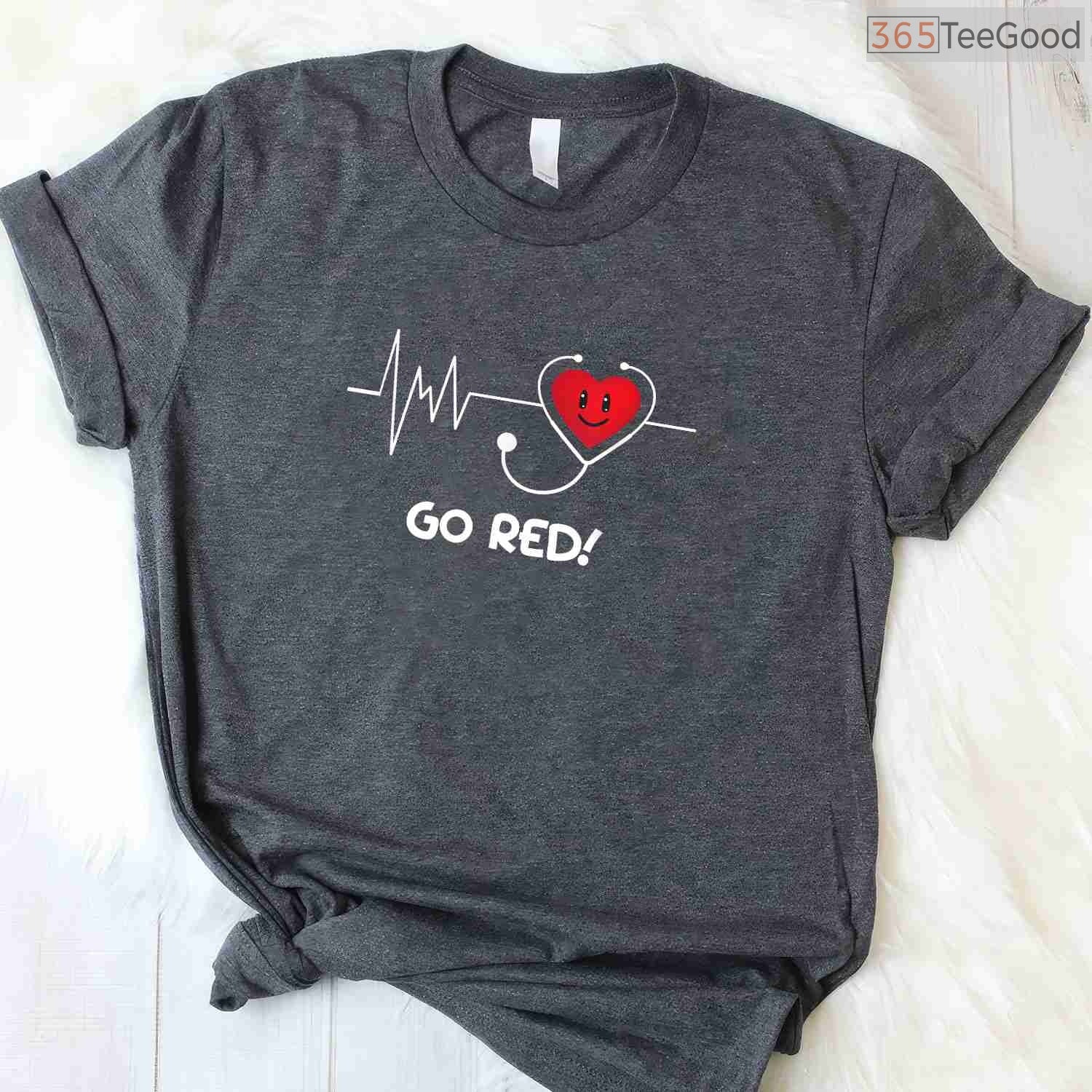 Heart Disease Awareness Shirt – Minimalist February Wear Red Tee