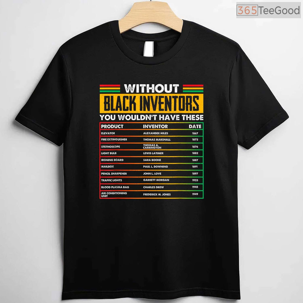 History of Forgotten Black Inventors T-Shirt Educational Black History Month Science Shirt