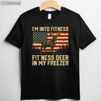 Humorous Fit-Ness Deer Freezer Hunting Shirt, Funny Outdoor Lifestyle Tee