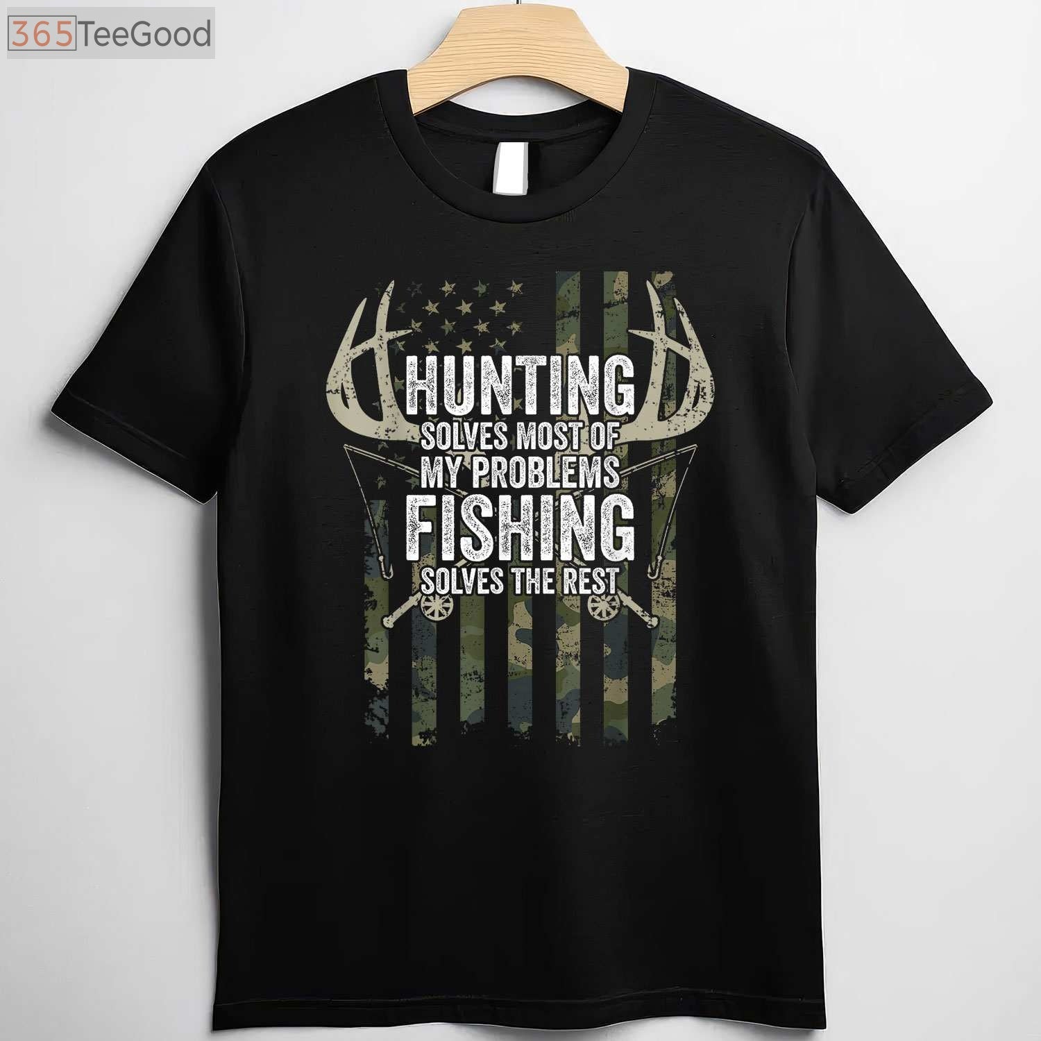 Hunting and Fishing Problem Solver Shirt, Funny Outdoor Hobby Therapy Tee