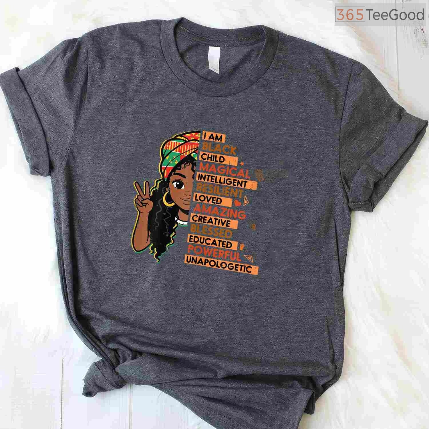 I Am A Black Child Magical African Girl T-Shirt Black History Month Kids Pride Shirt