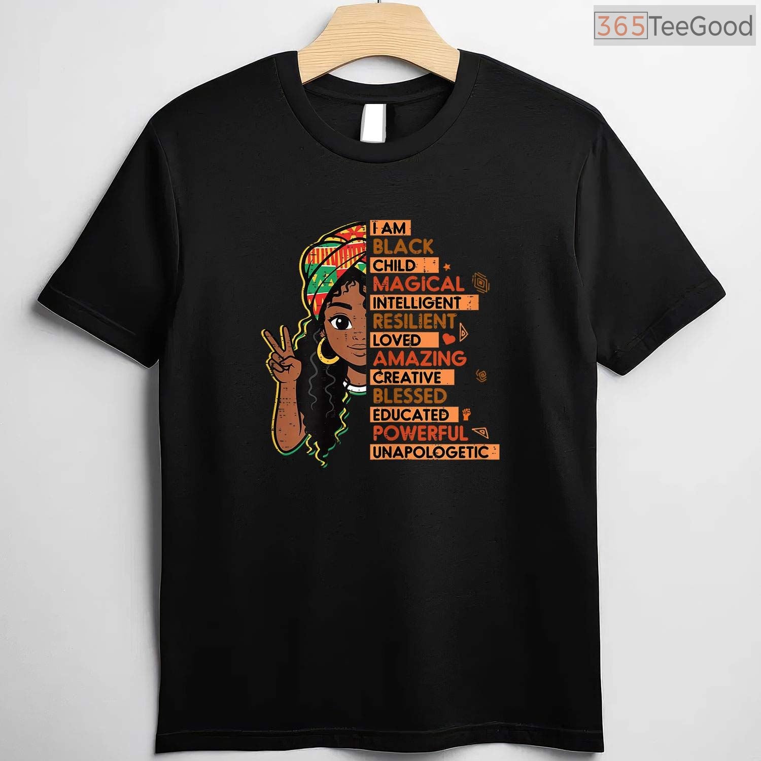I Am A Black Child Magical African Girl T-Shirt Black History Month Kids Pride Shirt