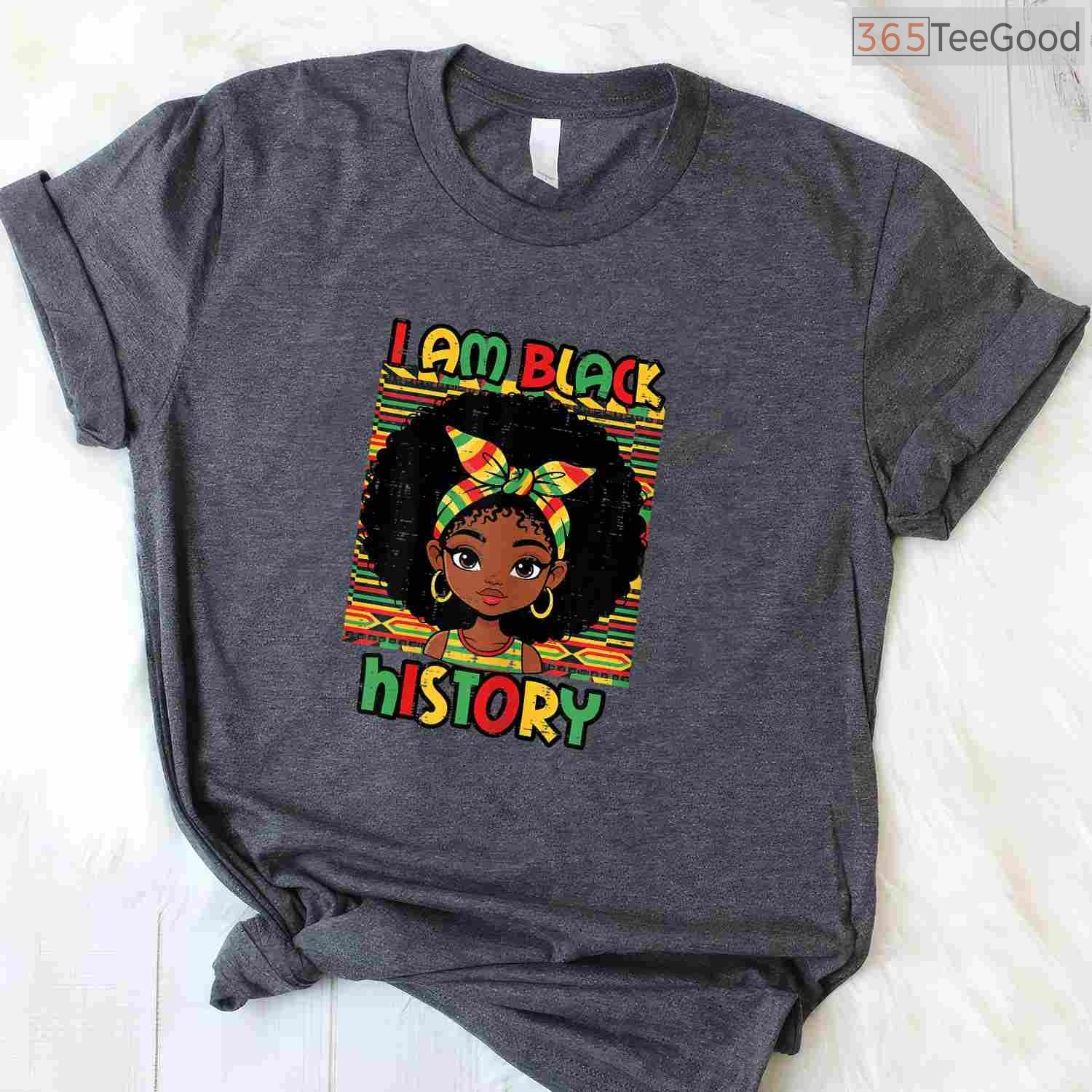 I Am Black History Afro Girl T-Shirt African American Kids Magic Black History Month Shirt