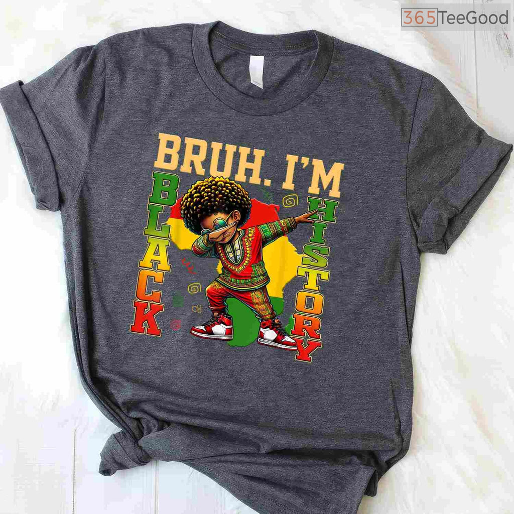 I Am Black History Dabbing Afro T-Shirt Men Boys Funny Black History Month Shirt