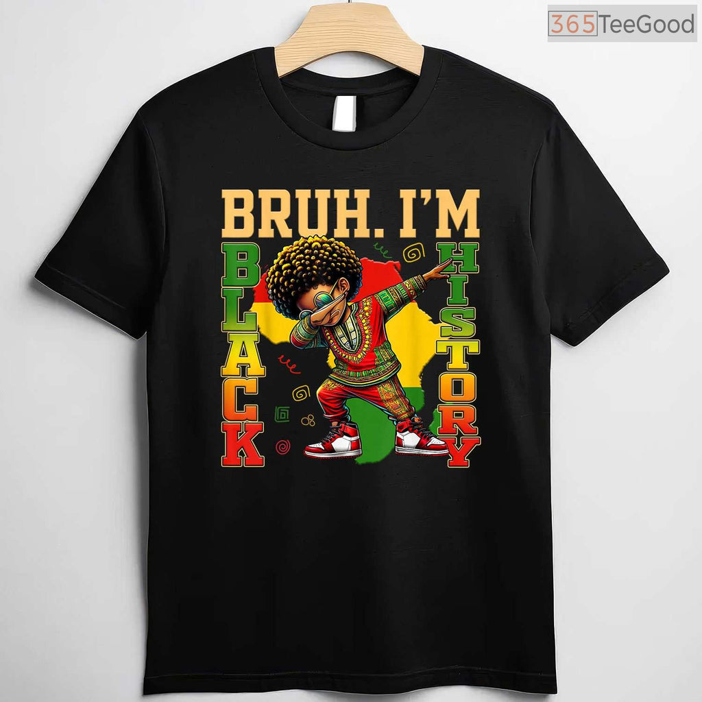 I Am Black History Dabbing Afro T-Shirt Men Boys Funny Black History Month Shirt