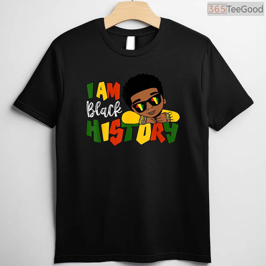 I Am Black History T-Shirt for Boys Kids African American Young King Black History Month Shirt