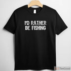 I'd Rather Be Fishing Funny Christmas Shirt - Humorous Holiday Gift for Fishermen