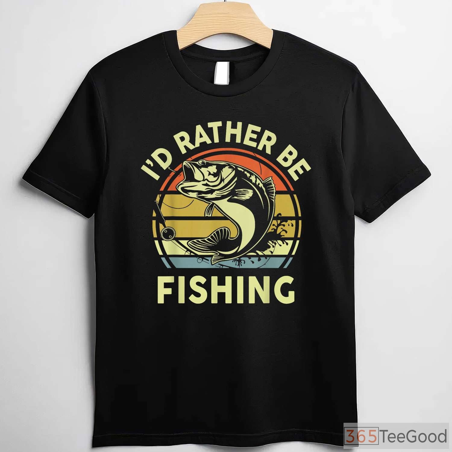 I'd Rather Be Fishing Bass Gift Shirt - Funny Fishing Dad Joke Apparel