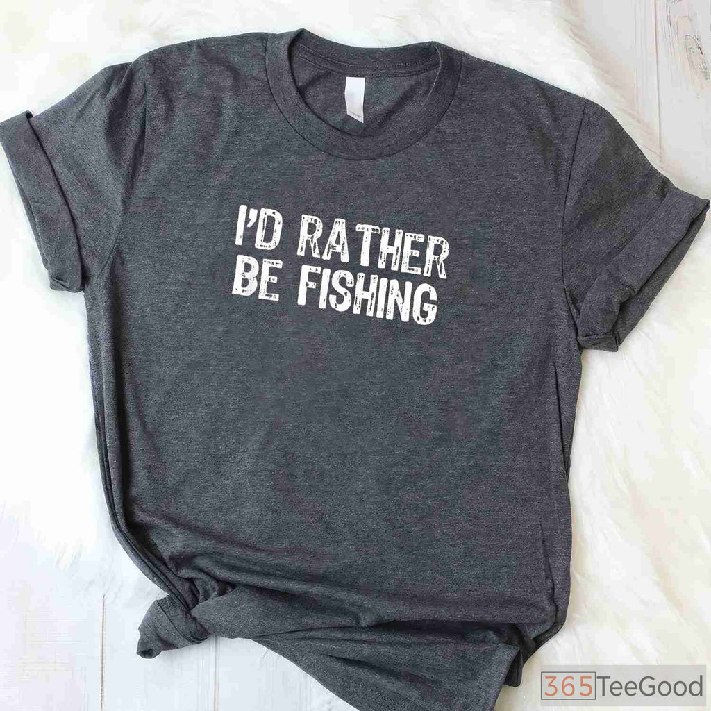 I'd Rather Be Fishing Funny Christmas Shirt - Humorous Holiday Gift for Fishermen