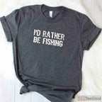 I'd Rather Be Fishing Funny Christmas Shirt - Humorous Holiday Gift for Fishermen