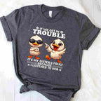 If We Get in Trouble It’s My Sister’s Fault T-Shirt Tee Funny Sisters Saying Gift