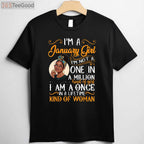 I'm A January Girl Black Women Capricorn Birthday T-Shirt