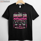 I'm a January Girl I Have 3 Sides January Birthday Long Sleeve T-Shirt