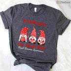 In February We Wear Red Gnomes Shirt – Cute Heart Disease Awareness