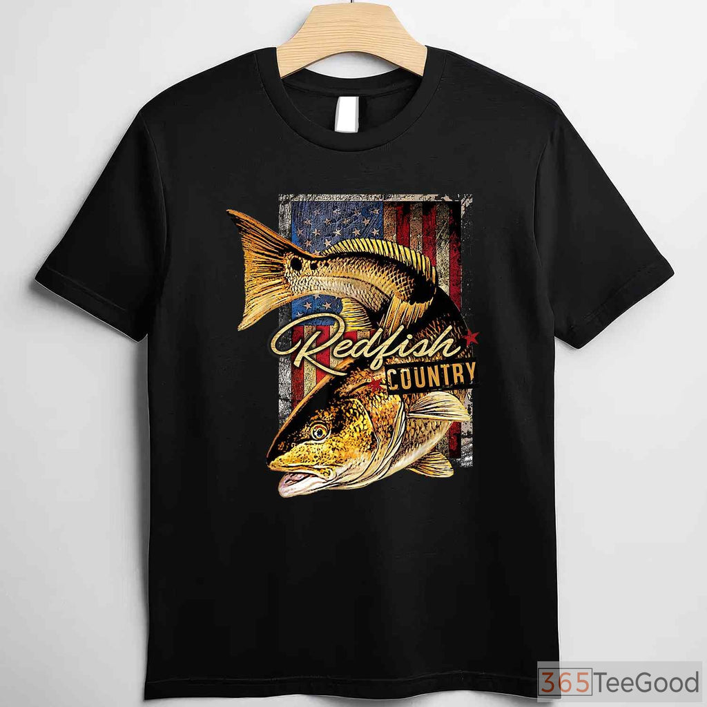 Inshore Saltwater Redfish Fishing Shirt, Redfish Country Angler Graphic Tee