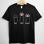 Introvert Cat Funny Rock Paper Scissors Paw Gift Tee T-Shirt Adults Unisex