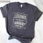 January Birthday, Legends Are Born In January Birthday T-Shirt