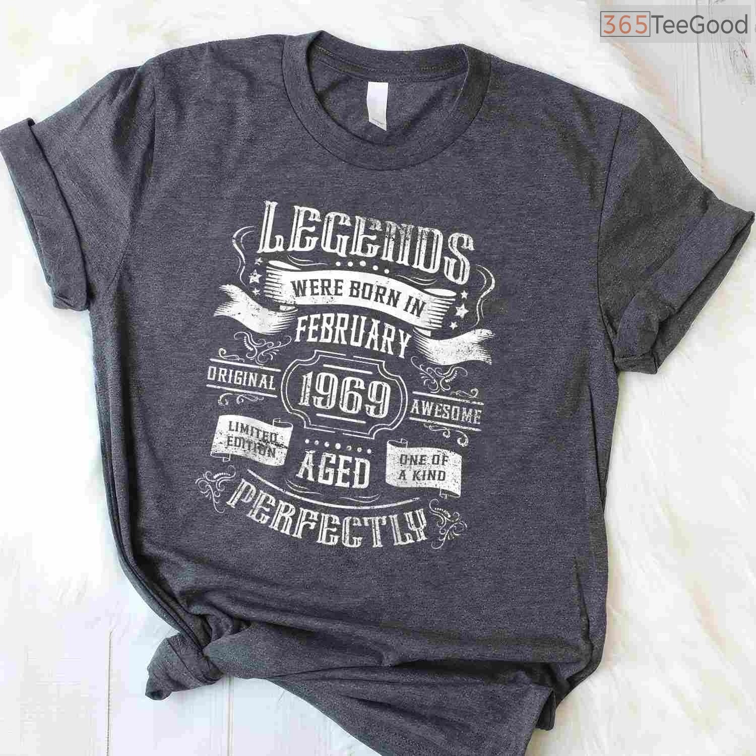 Legends Were Born In February 1969 Shirt – Vintage Birthday Gift Tee