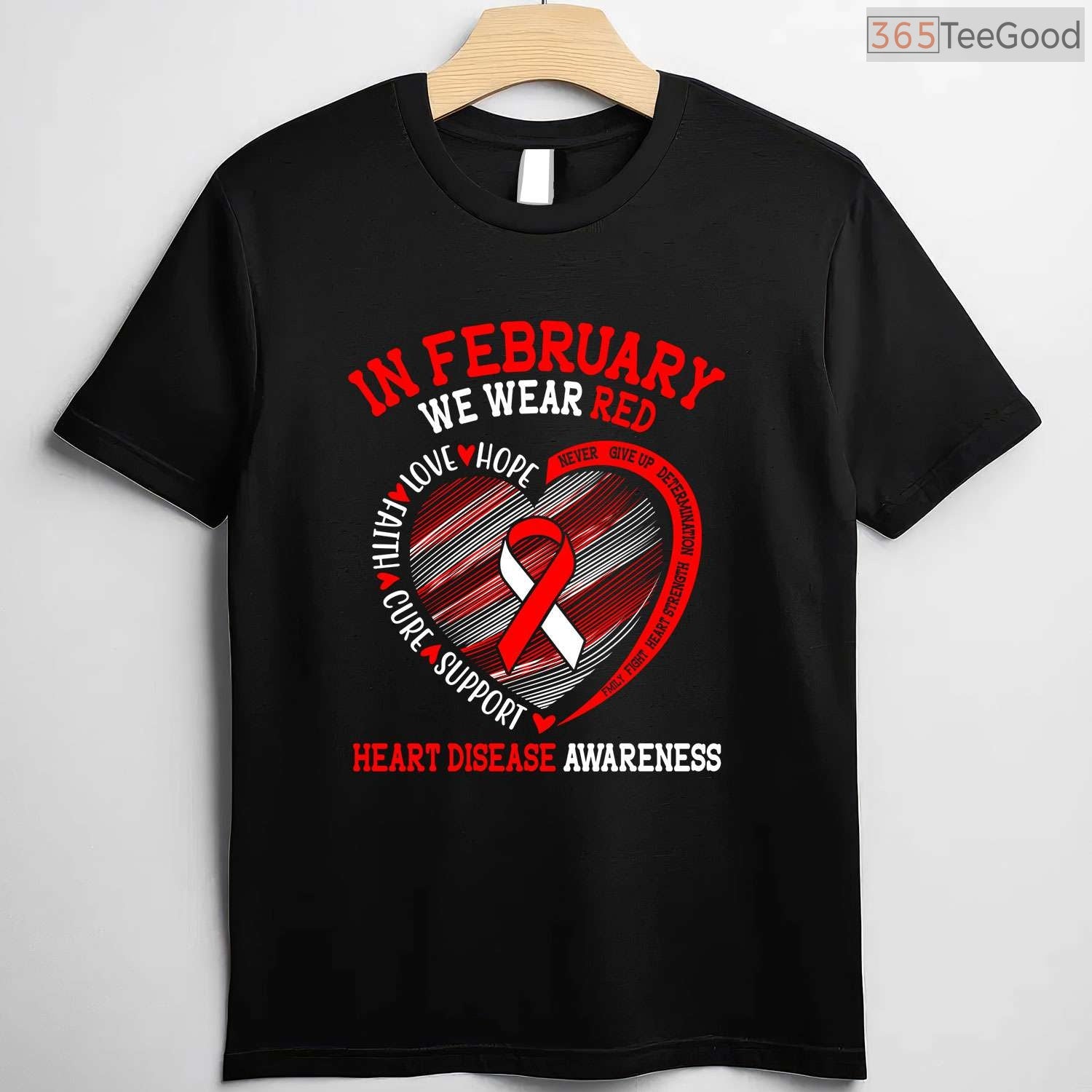 Long Sleeve Heart Disease Awareness Shirt – In February We Wear Red T-Shirt