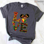 Love Black History Month T-Shirt for Strong African Toddler Girls Melanin Princess Shirt