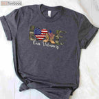 Love Our Veterans Proud Military T-Shirt - Patriotic American Flag Apparel