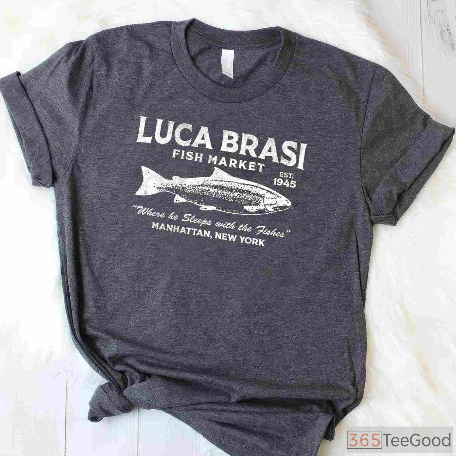 Luca Brasi Fish Market Retro Fishing Shirt - Vintage Mafia Movie Inspired Angler Tee