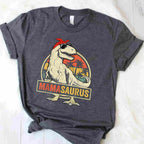 Mamasaurus T-Rex Dinosaur Funny Mom Mommy T-Shirt Tee for Women Unisex Adults
