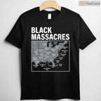 Map of American Black Massacres History T-Shirt Educational Awareness Black History Month Shirt