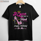 March Birthday Girl T-Shirt - A Queen Was Born In March Gift for Women Adults