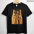 Melanin Hand Hearts T-Shirt Black History Month BLM Love African American Pride Shirt