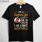 Melanin September Girl Black Woman Virgo Libra Birthday T-Shirt Gift Idea