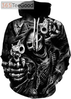 Men’s Skull Graphic 3D Hoodie – Gothic 3D Print Pullover Sweatshirt