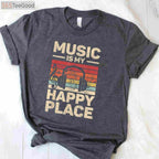 Music Is My Happy Place T-Shirt - EDM DJ & Musician Festival Outfit