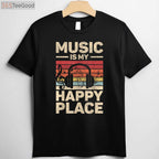 Music Is My Happy Place T-Shirt - EDM DJ & Musician Festival Outfit