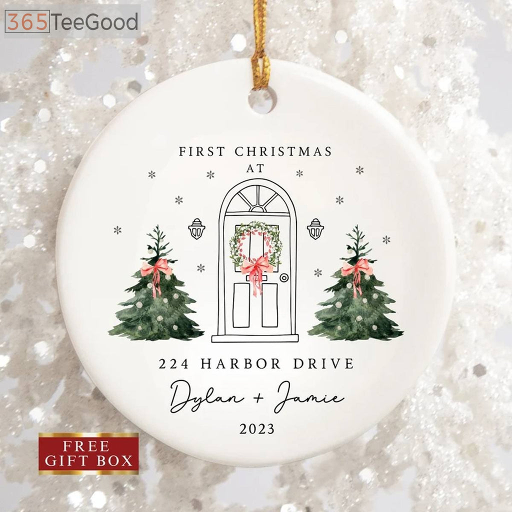 New Home Christmas Ornaments Personalized, Our First Christmas in Our New Home Ornament, Custom Address Keepsake Decor
