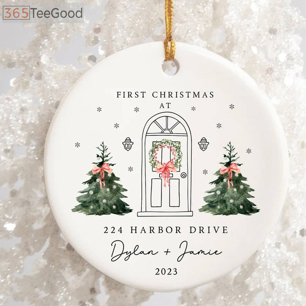 New Home Christmas Ornaments Personalized, Our First Christmas in Our New Home Ornament, Custom Address Keepsake Decor