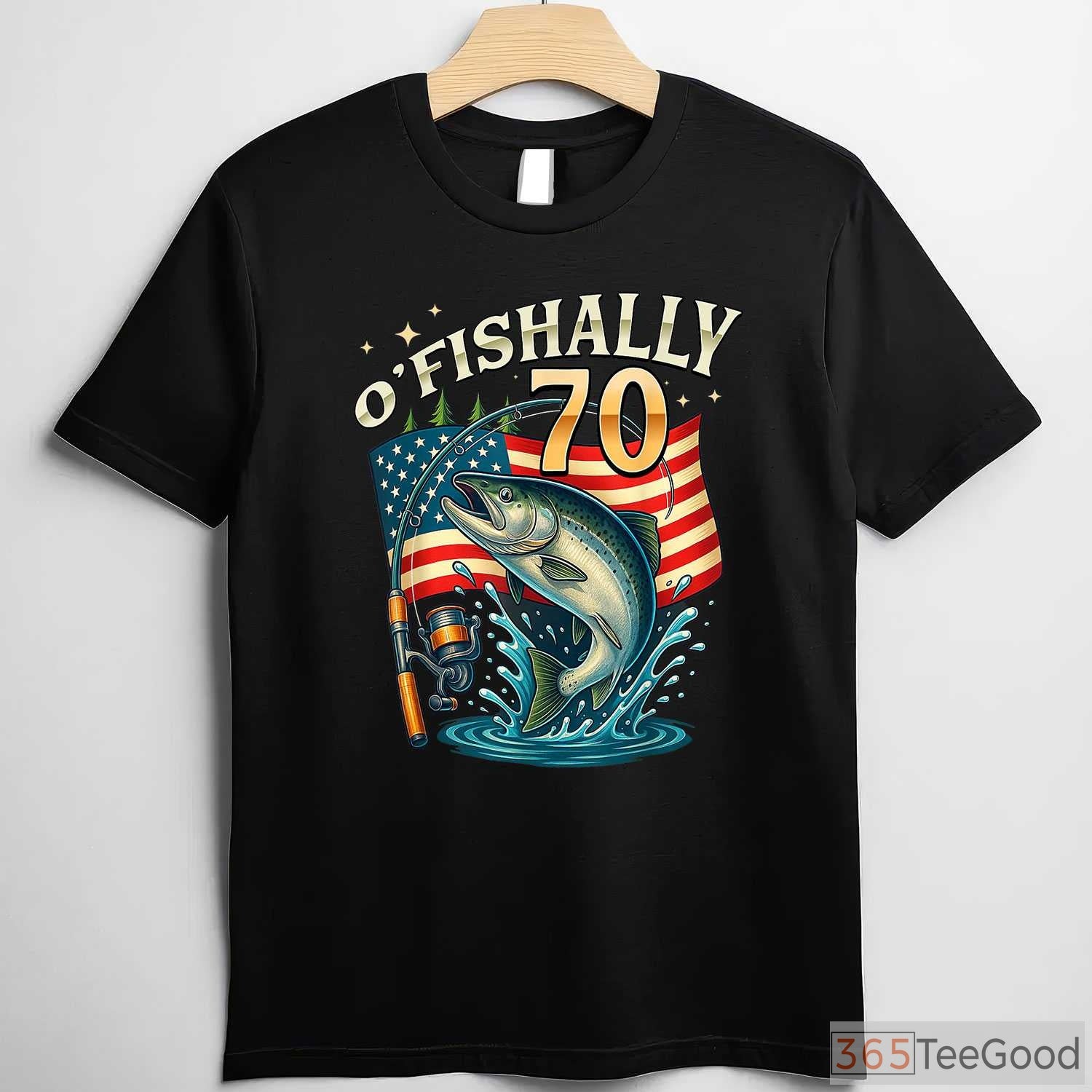O'fishally 70 Years Old Fishing Shirt, Funny 70th Birthday Gift for Fishermen