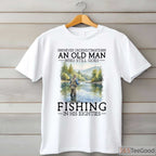 Old Man Fishing in His 80s Shirt - Inspirational Gift for Senior Fishermen