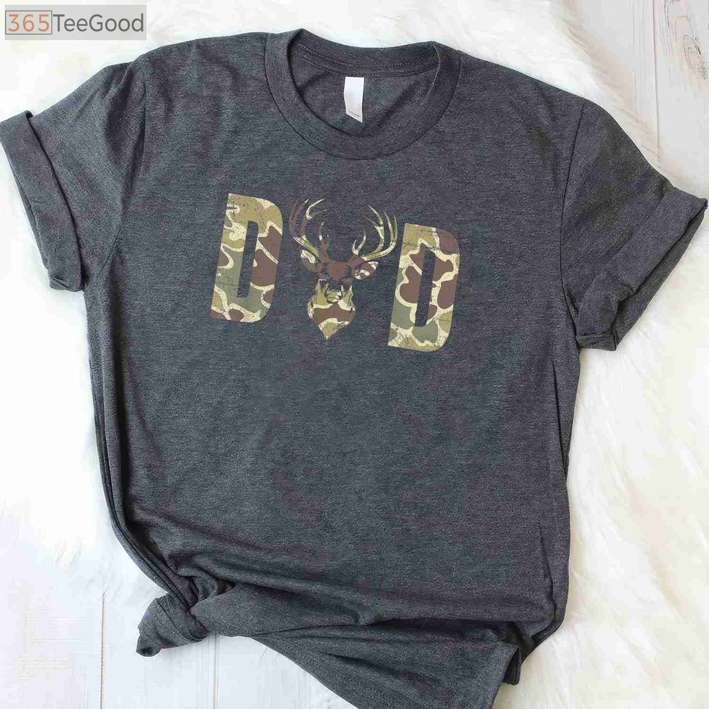Old School Camo Dad Hunting Shirt, Vintage Pattern Deer Hunter Father's Day Gift